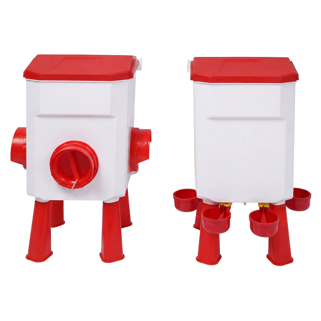 Chicken Feeder Waterer Set 12kg 11L Gravity | Simpledeals