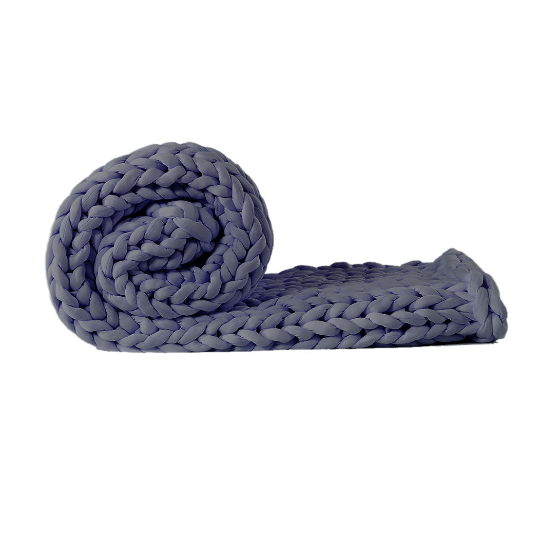 Dark Grey Queen Weighted Blanket 9KG Chunky Knit Cozy Throw