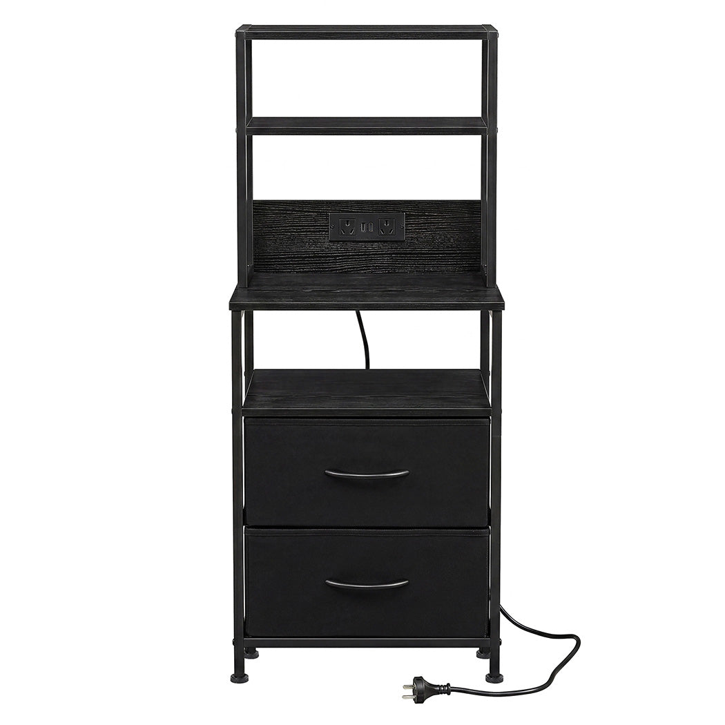 Bedside Table With Charging Station 41x30x100cm