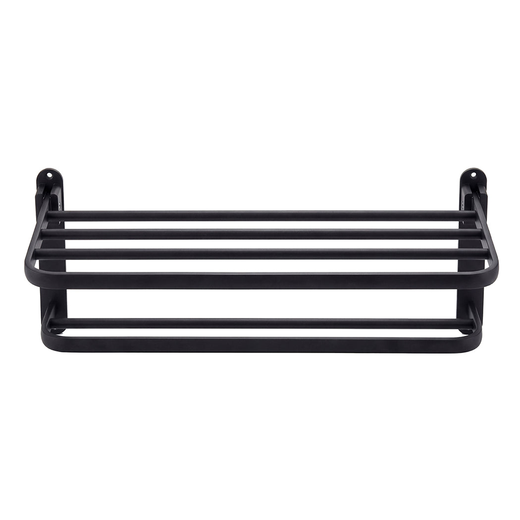 Double Towel Rack Wall Mounted Matte Black | Simpledeals
