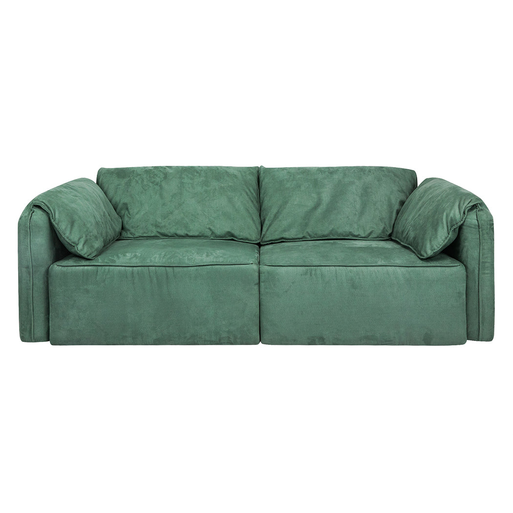 Compact Sofa Floor Couch 3-Seater Leathaire Sleek Modern Look