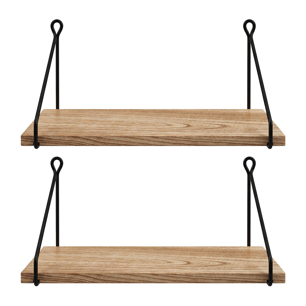 Floating Wall Shelves Rustic Set 2 Paulownia | Simpledeals