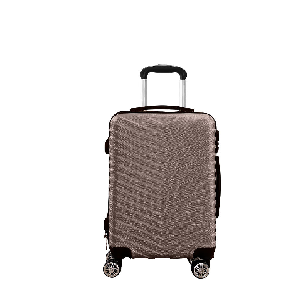 Slimbridge 20" Carry On Travel Luggage Coffee 20 inch 56x36x26cm, rear view