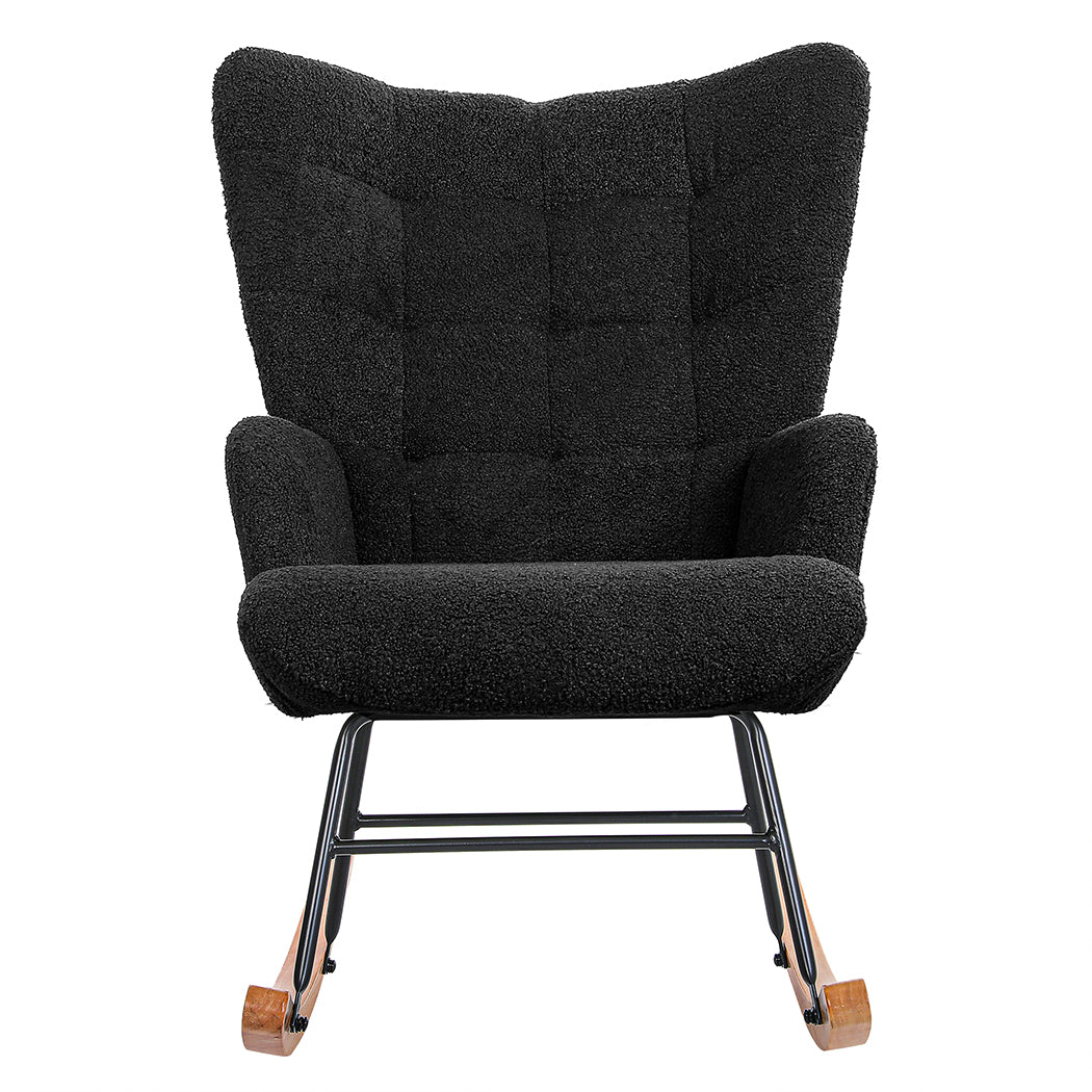 Grey Fleece Rocking Chair 67x86x95cm
