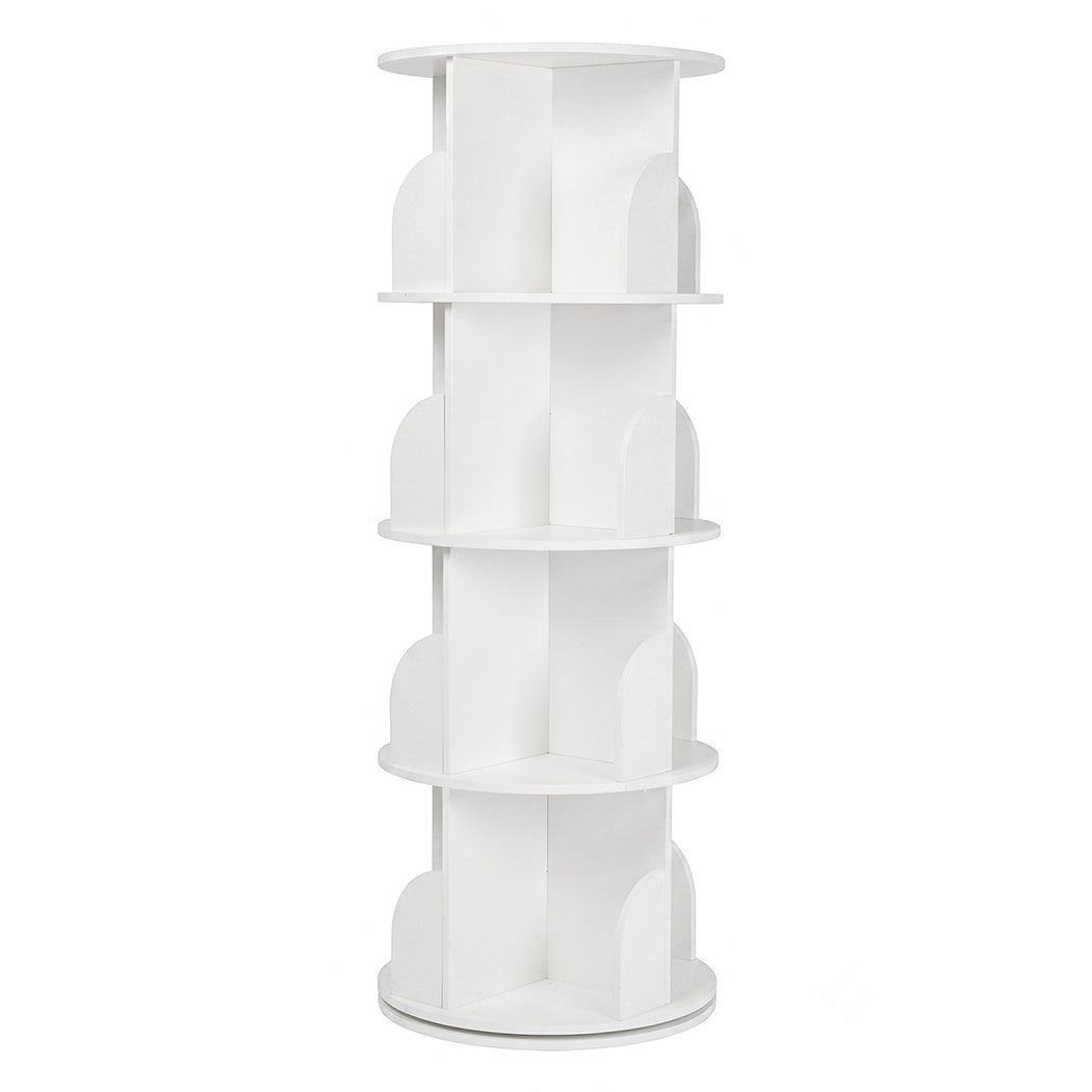Rotating Bookshelf 4 Tier Storage 46x46x127cm