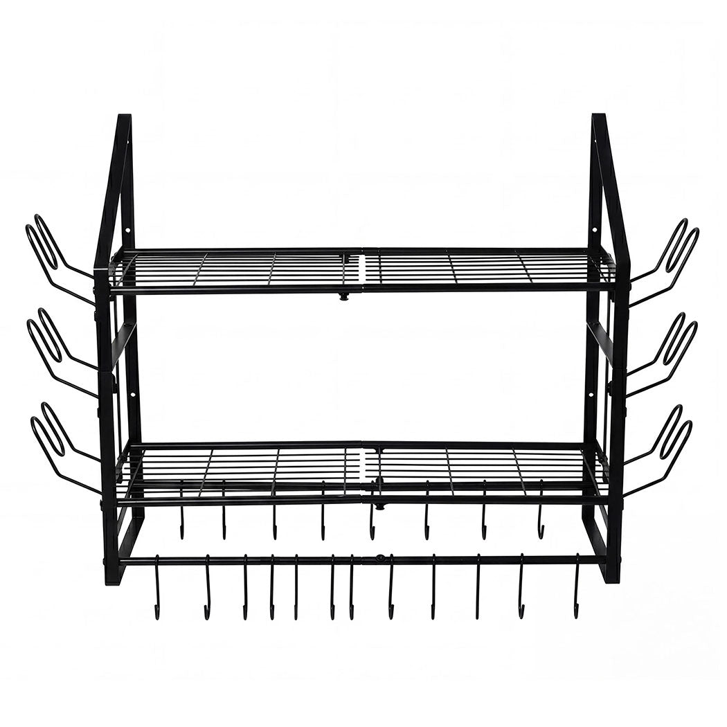 Wall Mounted Pot Rack 2 Tier 20 Hooks | Simpledeals