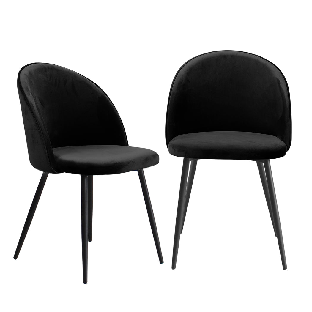 Stylish 8x Dining Chairs Kitchen Cafe Black  Durable Frame Classic