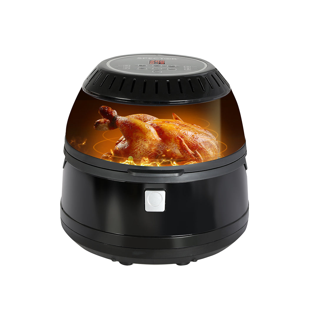 Functional 12L Air Fryer Convection Oven Black Colour  Soft Cushion