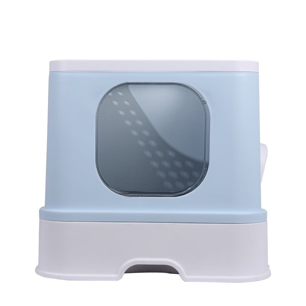 Cat Litter Box Fully Enclosed Kitty Blue | Blue colour