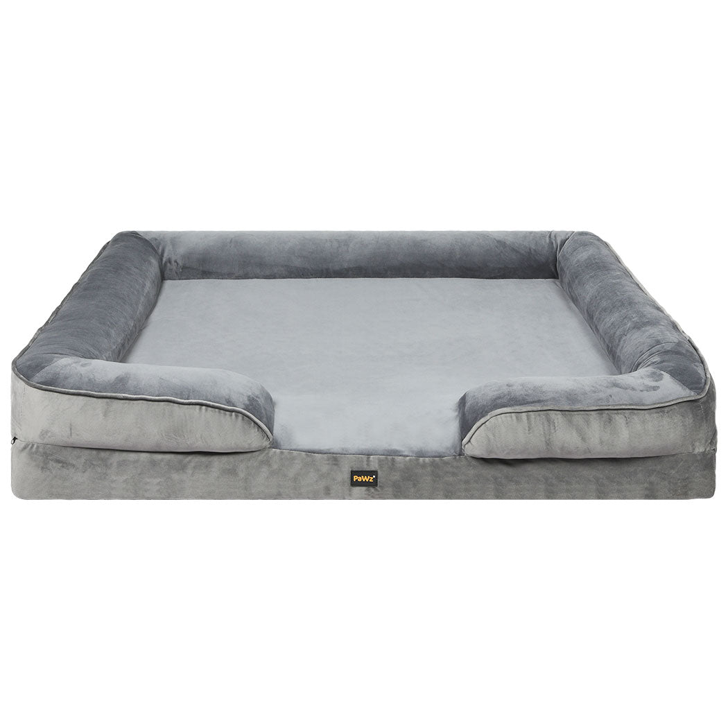 Memory Foam Pet Sofa Bed XXL Grey 71x58x18cm
