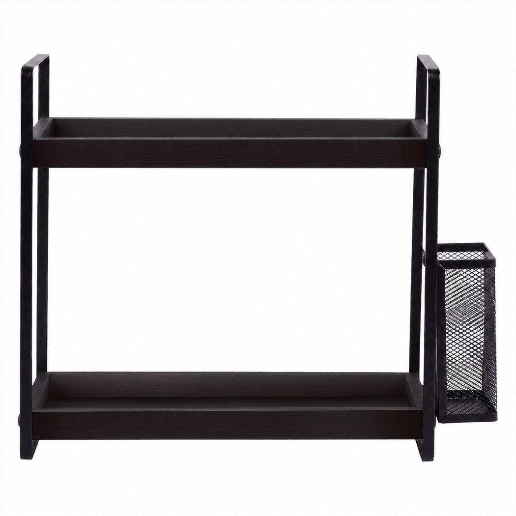 2-Tier Countertop Organiser Black Pine Iron | Simpledeals