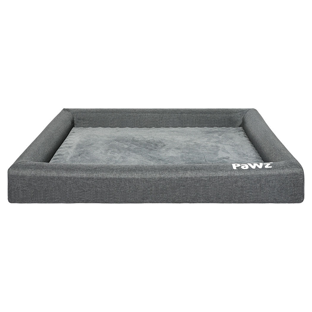Memory Foam Dog Bed Large Grey 78x52x13cm