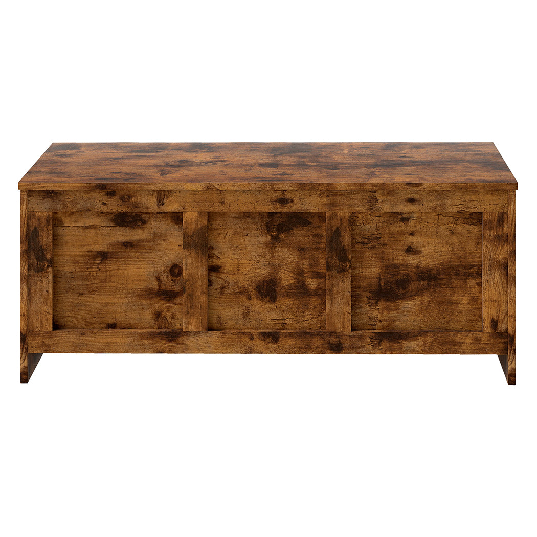 Rustic Storage Bench Brown 100x40x41cm