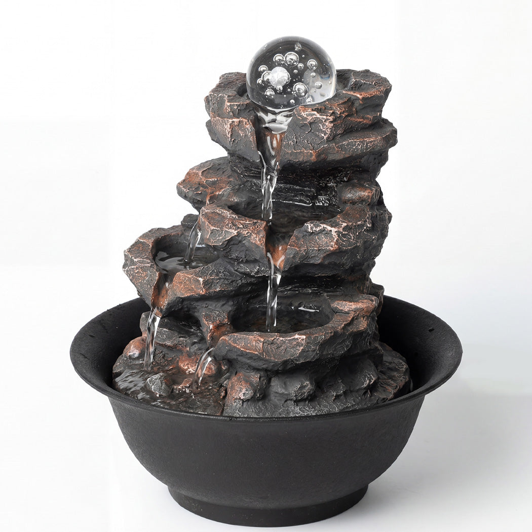 Indoor Water Fountain Tabletop Brown 21x21x24cm