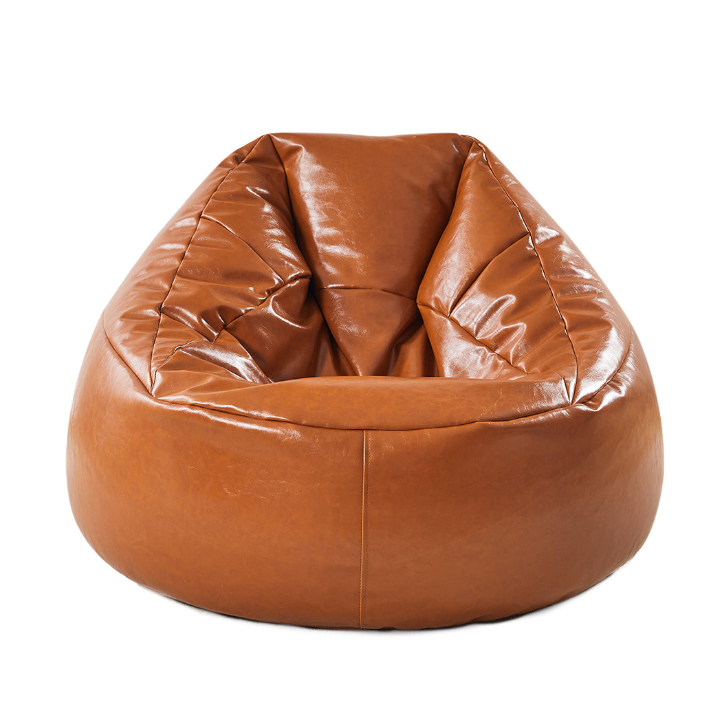 Bean Bag Chair Cover Tan PU Sleek Modern Lounge Couch Cover