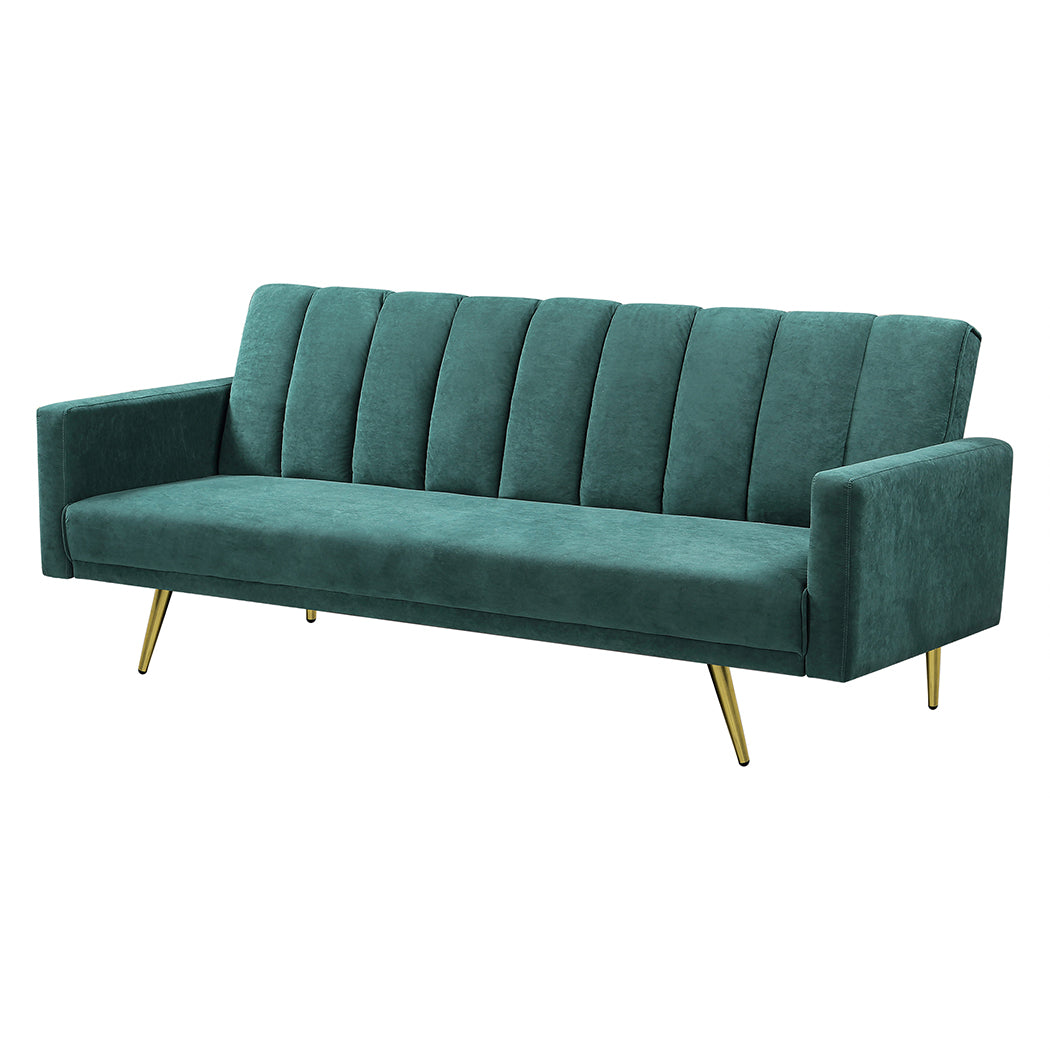 Compact Sofa Bed Convertible Velvet Lounge Recliner Couch Sleeper 3