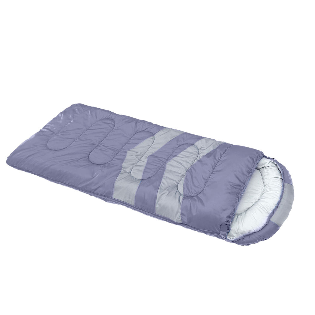 Single Sleeping Bag Outdoor Grey Lightweight Warm Camping Travel Bag