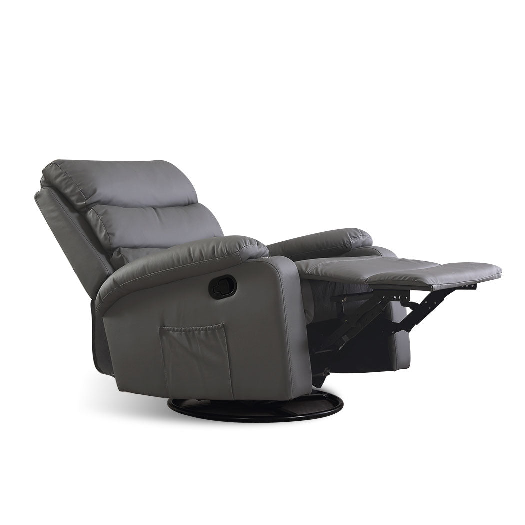 Grey Recliner Massage Chair Adjustable Comfort Lounge Seat