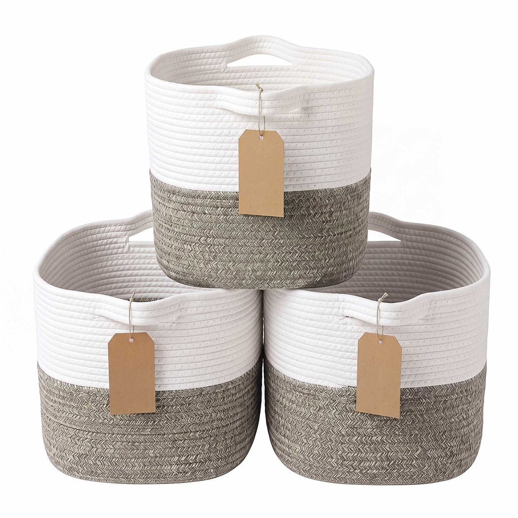 Foldable Cotton Brown - White 33x25.5x23cm