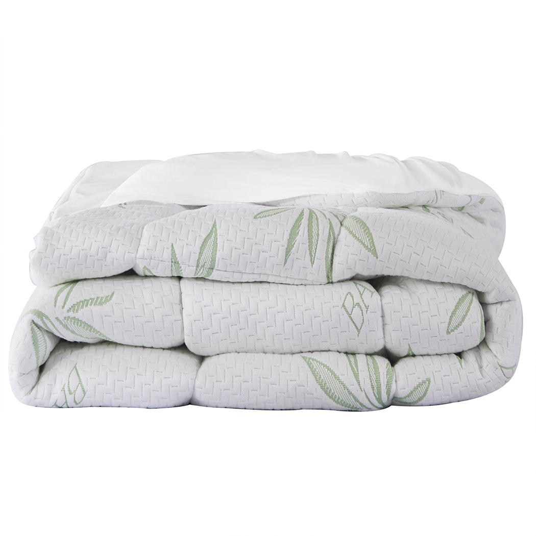 Queen Bamboo Pillowtop Mattress Topper Soft Breathable Comfort Pad