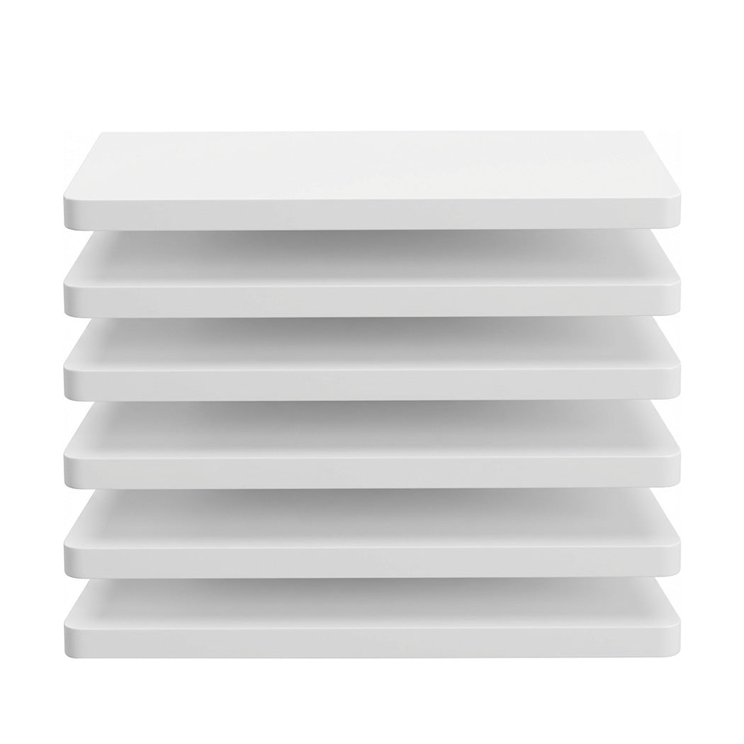 Floating Wall Shelves 6 Pack White MDF | Simpledeals
