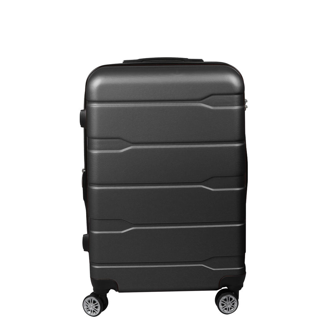 Lightweight Expandable Luggage Black 33x26x55cm