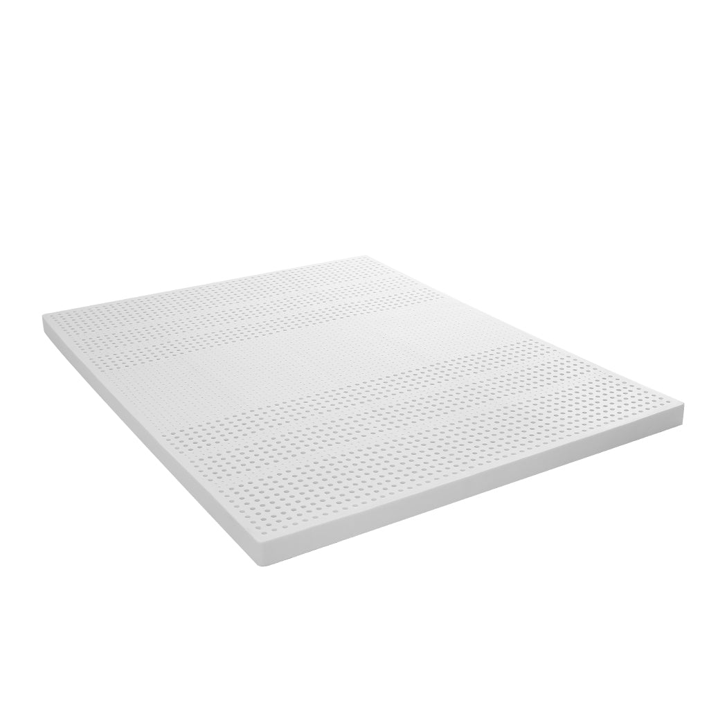 Queen Latex Mattress Topper 5cm Natural Dunlop 7 Zone Support Cooling Bed Topper