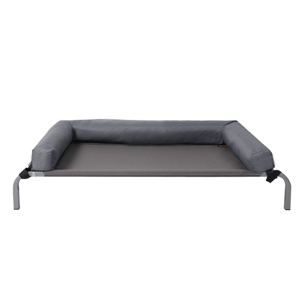 Large Pet Bed Grey Fabric 77x47x15cm