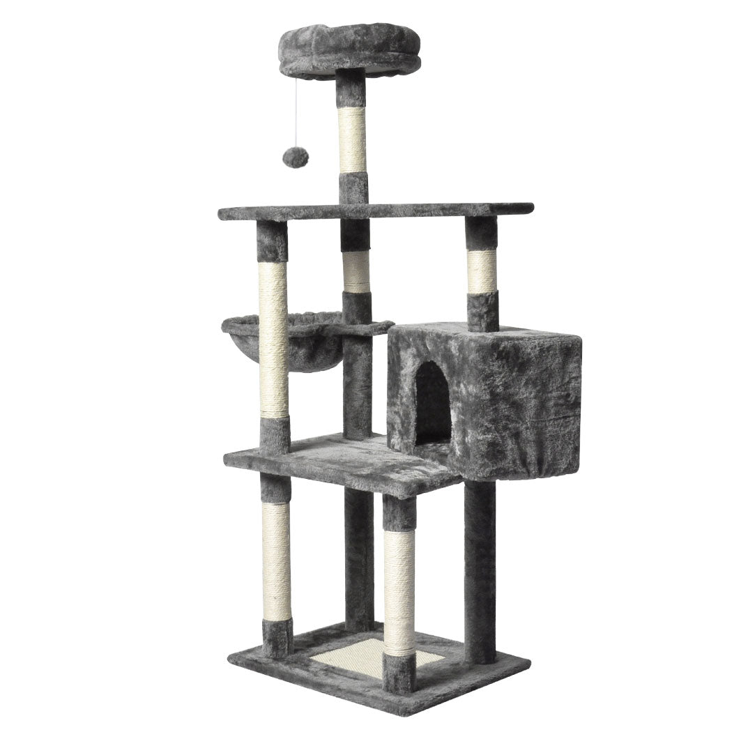 Fabric Cat Tree - Grey 48x40x130cm