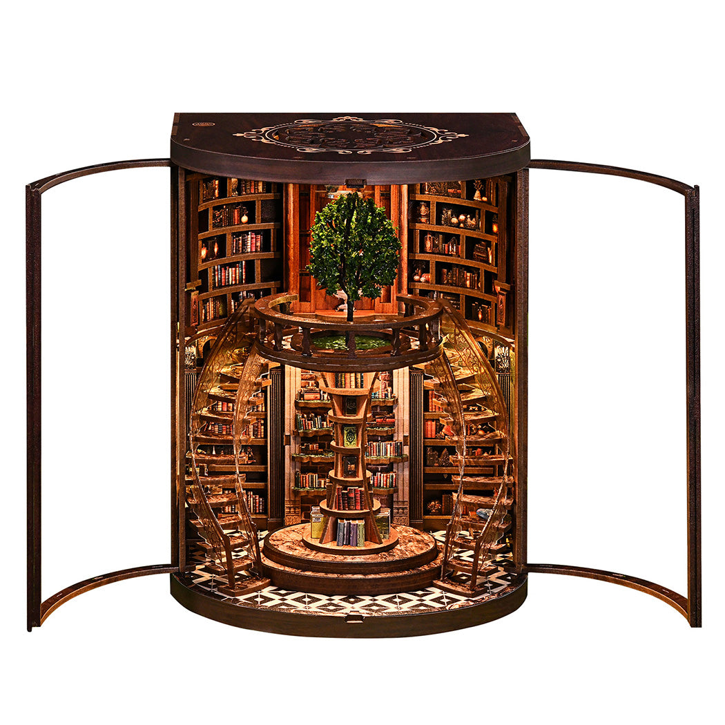 Miniature Library Kit Walnut 16x14x21cm