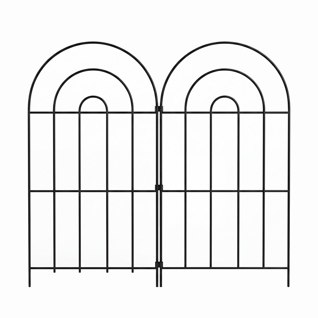 Garden Fence Black Steel 60x33cm