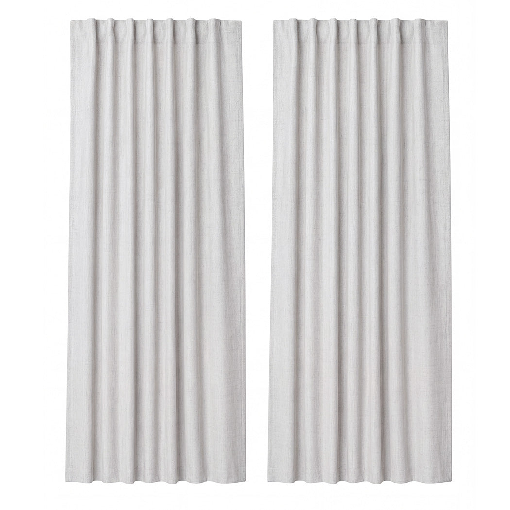 Blackout Curtains Thermal Linen Look 2 Panels | Simpledeals