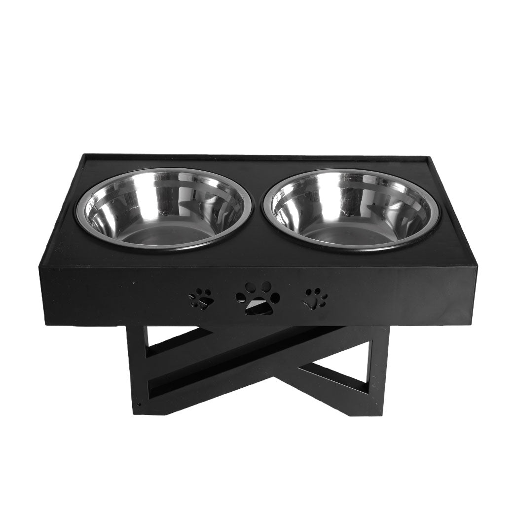 Adjustable Pet Feeder Food Water Double Bowl