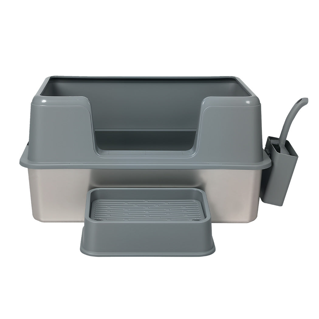 Stainless Steel Large Cat Litter Box 60x40x31.5cm