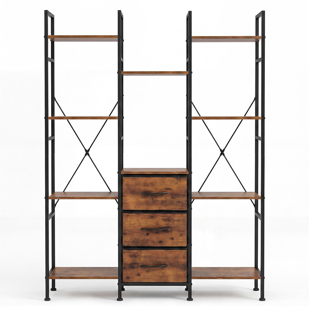 Black Bookshelf Storage Unit 100x23x141.5cm