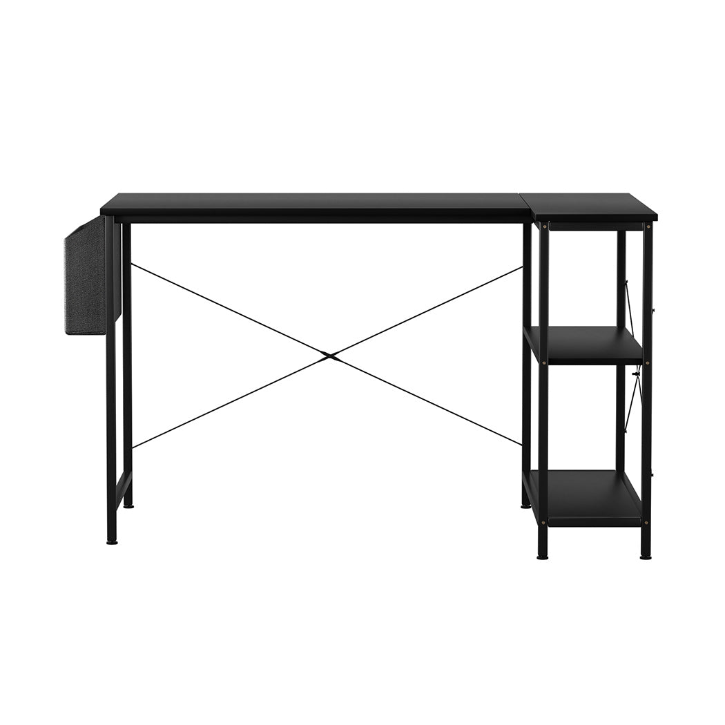id11&12 - Compact L Shaped Computer Desk Corner Desk Black  Foldable Function