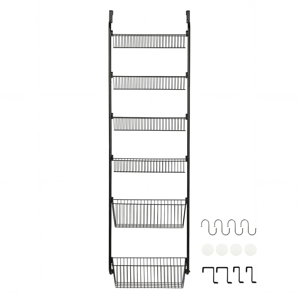 Over Door Pantry Organiser 6 Tier Metal Rack | Simpledeals