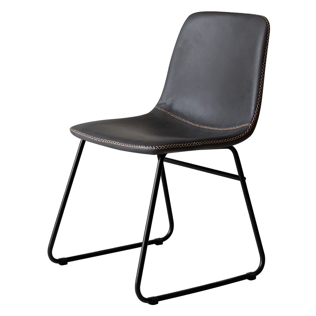 Dining Chairs Black Faux Leather 44x55x81cm