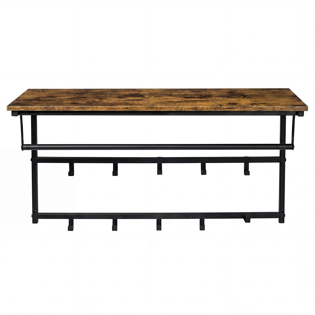 Floating Shelf Coat Rack Black 16x16cm