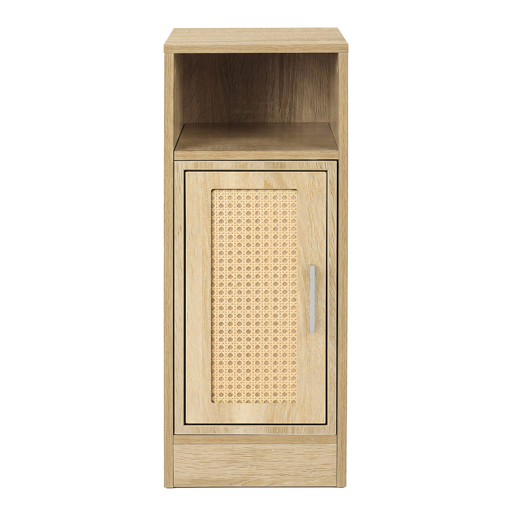Narrow Bedside Table Set Rattan 24x30x61cm