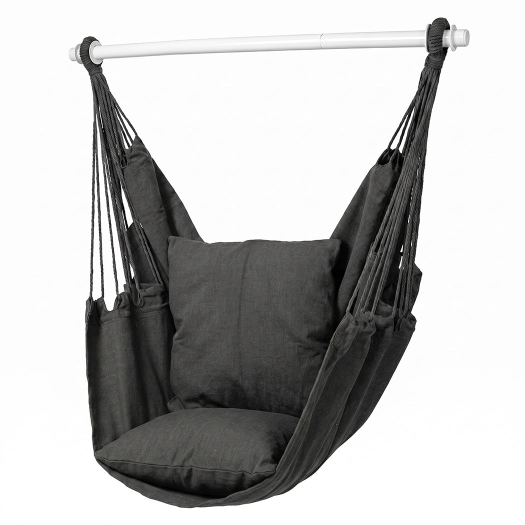 Hanging Hammock Chair 2 Cushions 150kg | Simpledeals