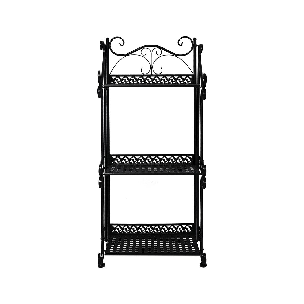 3-Tier Plant Stand Indoor & Outdoor Metal Flower Pot Display Rack
