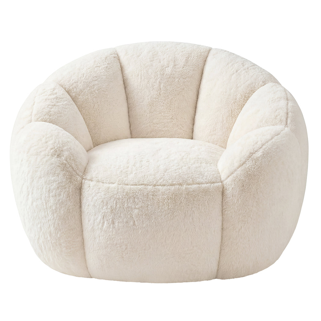 Floral Bean Bag Chair White 100x105x75cm