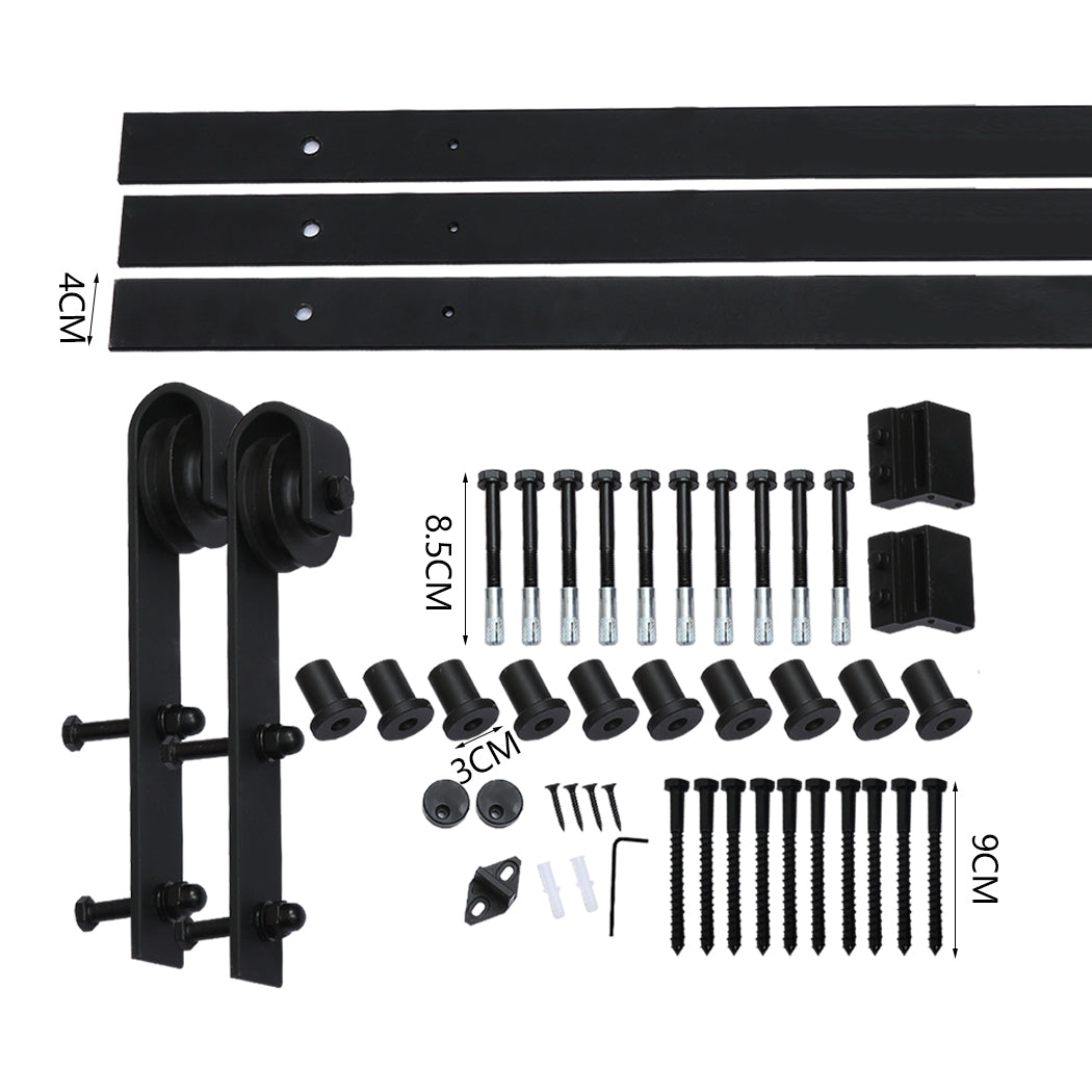 3.66m Antique Classic Style Double Sliding Door Hardware Track Set