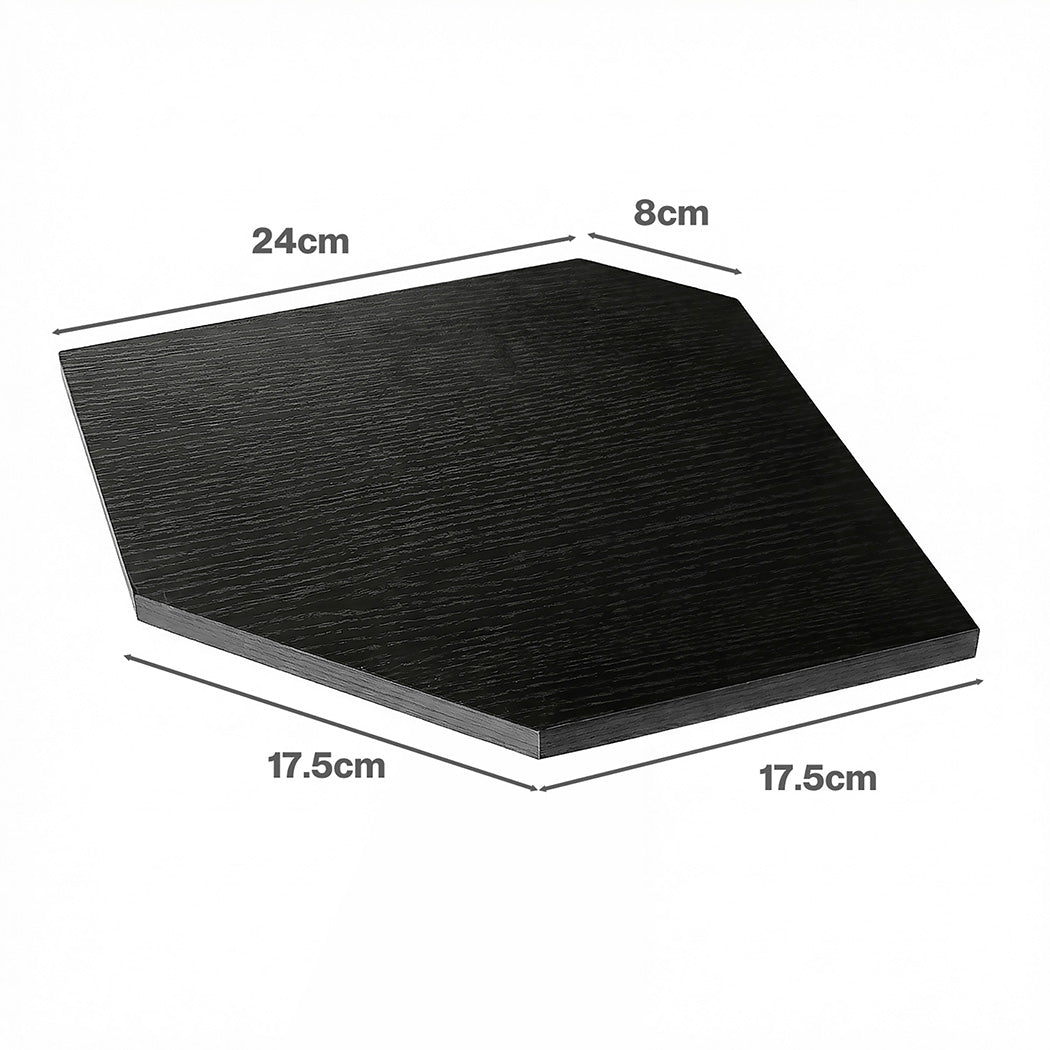 Corner Wall Shelves 2pc Floating Storage Black | Simpledeals