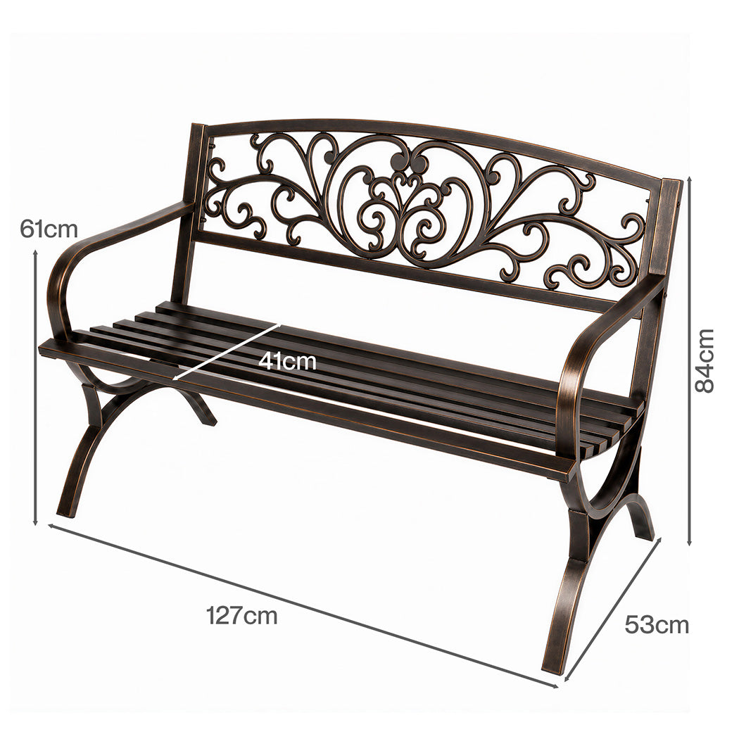 Cast Iron Garden Bench 3 Seat Antique Bronze | Simpledeals