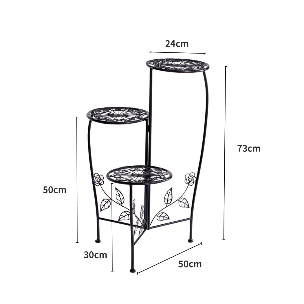 2X Wrought Iron Outdoor Indoor Flower Black 2 Pack