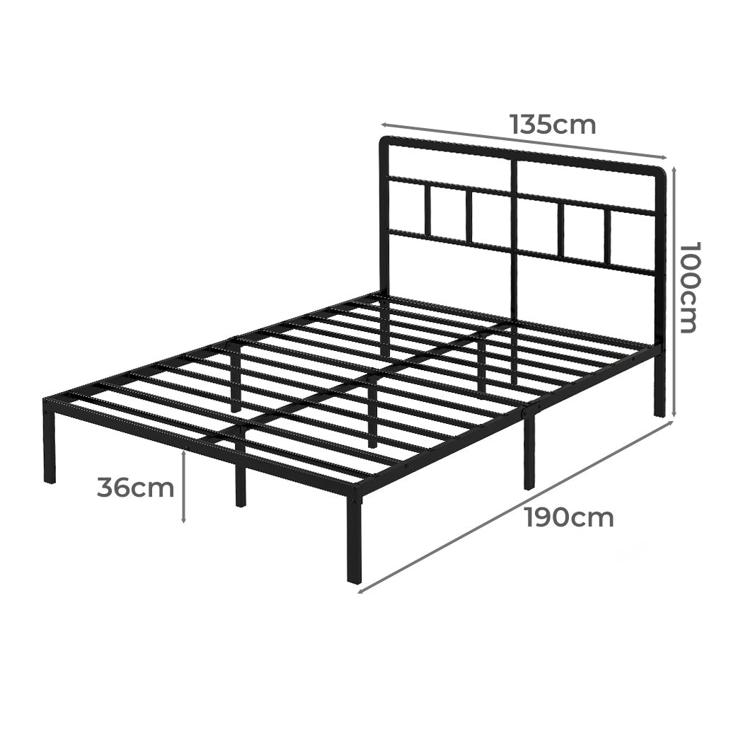 Double Bed Frame Metal Base 120x190cm