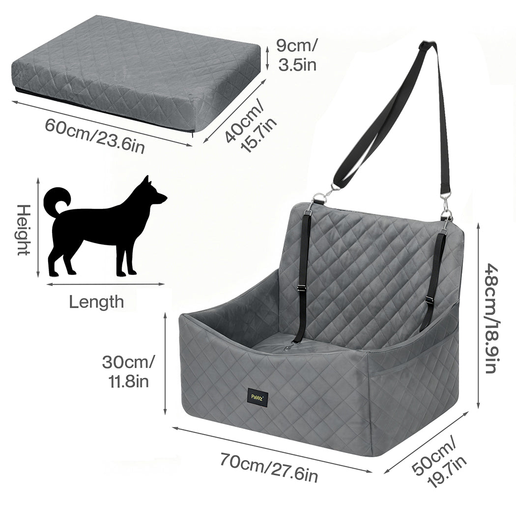 Dog Car Seat Booster Grey