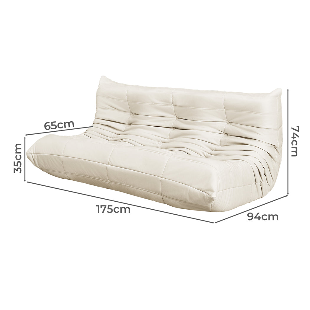 Compact 3 Seaters Floor Sofa Caterpillar Lounge  Comfortable Design